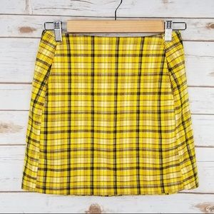 Checkered Yellow Mini Skirt